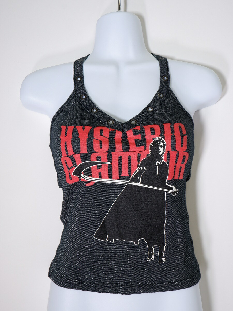 HYSTERIC GLAMOURヒステリックグラマー 2024SS SICKLE GIRL ホルターネック新品【LTSA81447】【黒いこと|ラメ】【無償性】【未当て嵌める】【沖縄.離島以外 貨物輸送無料】【DM260602】
