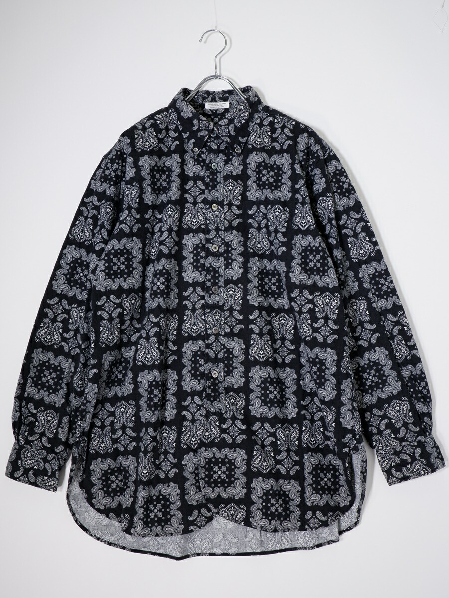 Engineered Garmentsエンジニアードガーメンツ 19 Century BD Shirt ペイズリー柄コットンボタンダウンシャツ【MSHA78847】【黒いこと|白いこと】【M】【中古】【沖縄.離島以外 貨物輸送無料】【DM250812 】