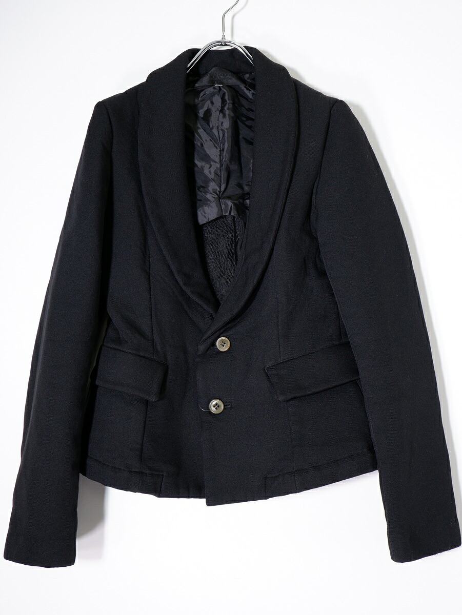 robe de chambre COMME des GARCONSローブドシャンブル コムデギャルソン 特殊加工ポリエステル縮絨 ショールカラージャケット【LJKA80949】【ブラック】【M】【中古】【沖縄.離島以外 送料無料】【DM260217】｜ブランド古着の買取販売 渋谷FILT