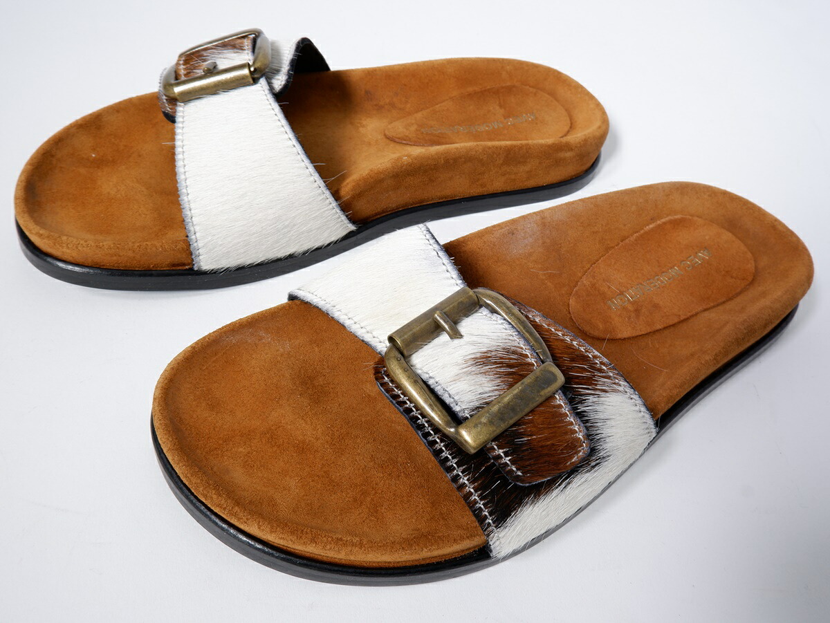 AVEC MODERATIONアベックモデレーション AP STUDIO(アパルトモンL'Appartement)購入2019SS ハラコシングルベルトサンダル未使用【LFWA67150】【キャメル】【36】【中古】【沖縄.離島以外 送料無料】【DM220405】
