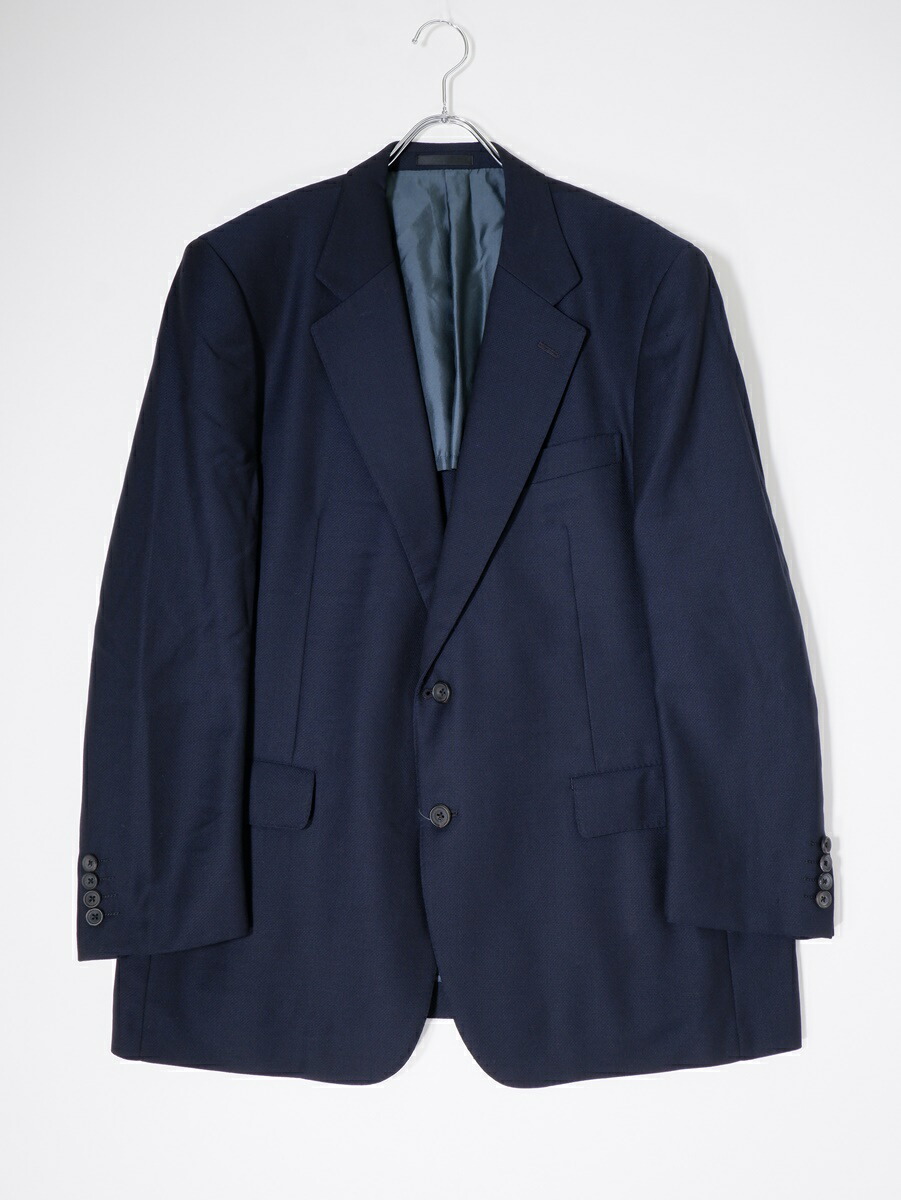 BURBERRY LONDONバーバリー ロンドン 大きいサイズ 羊毛サマーウール 2Bテーラードジャケット【MJKA78550】【ネイビー】【XL程度(01E-X2-S268-02)】【中古】【沖縄.離島以外 送料無料】【DM250624】