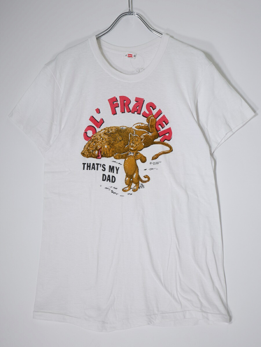 VINTAGEヴィンテージ品 60’s 60年代 Hanesヘインズ LION動物プリント サファリ Tシャツ【MTSA78750】【ホワイト】【M】【中古】【沖縄.離島以外 送料無料】【DM250722】