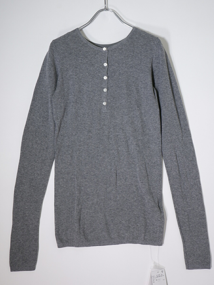【百貨店SALE継続期間中尖んがり5倍!】GOOD GRIEF!グッドグリーフ 2023AW L\u0027Appartementアパルトモン別注HENLEY RIB KNIT TOPヘンリーリブニットトップ未当て嵌める品【LKNA82254】【薄墨色】【無償性】【未当て嵌める】【沖縄.離島以外 貨物輸送無料】【DM260602】