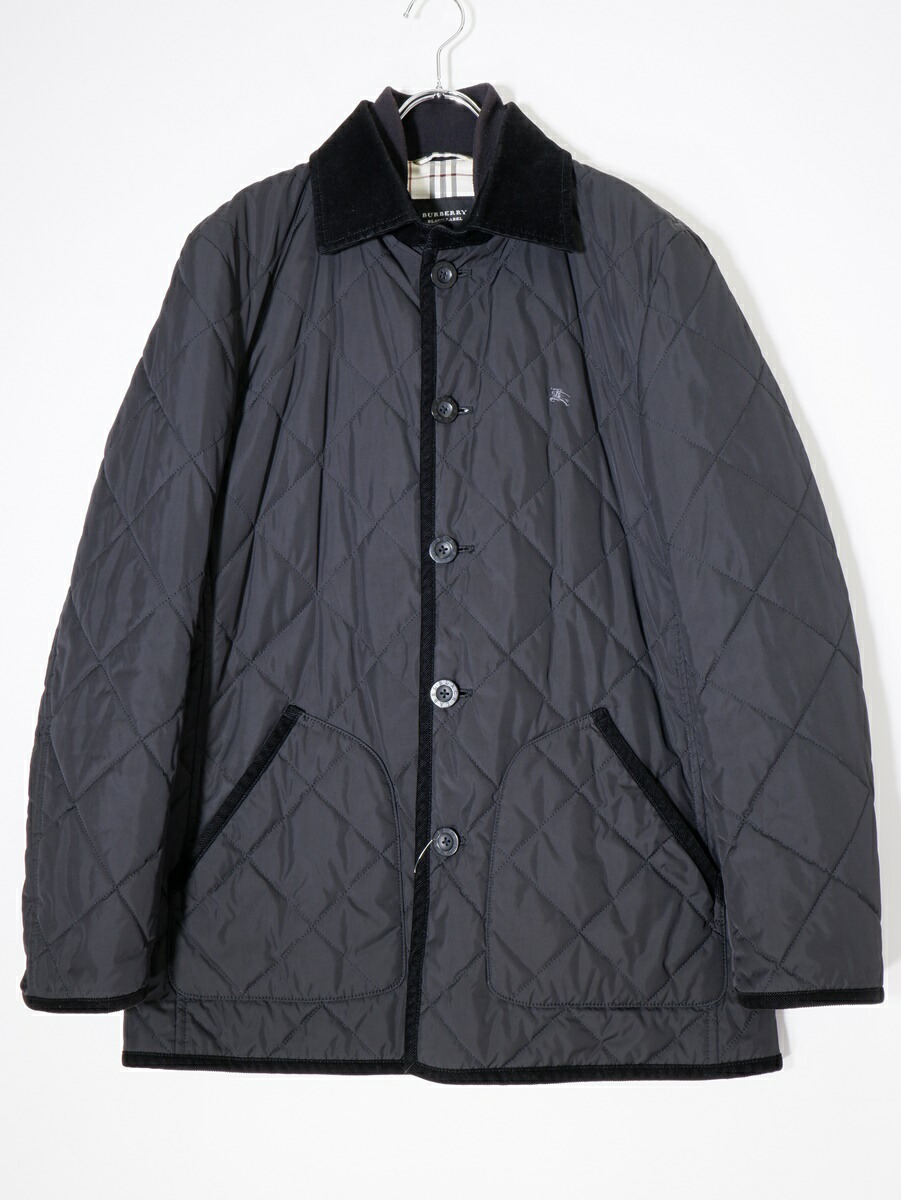 BURBERRY BLACK LABEL ケーブルニット コート キルティング キルティング サーモレギュレーテッド コート (ブラック