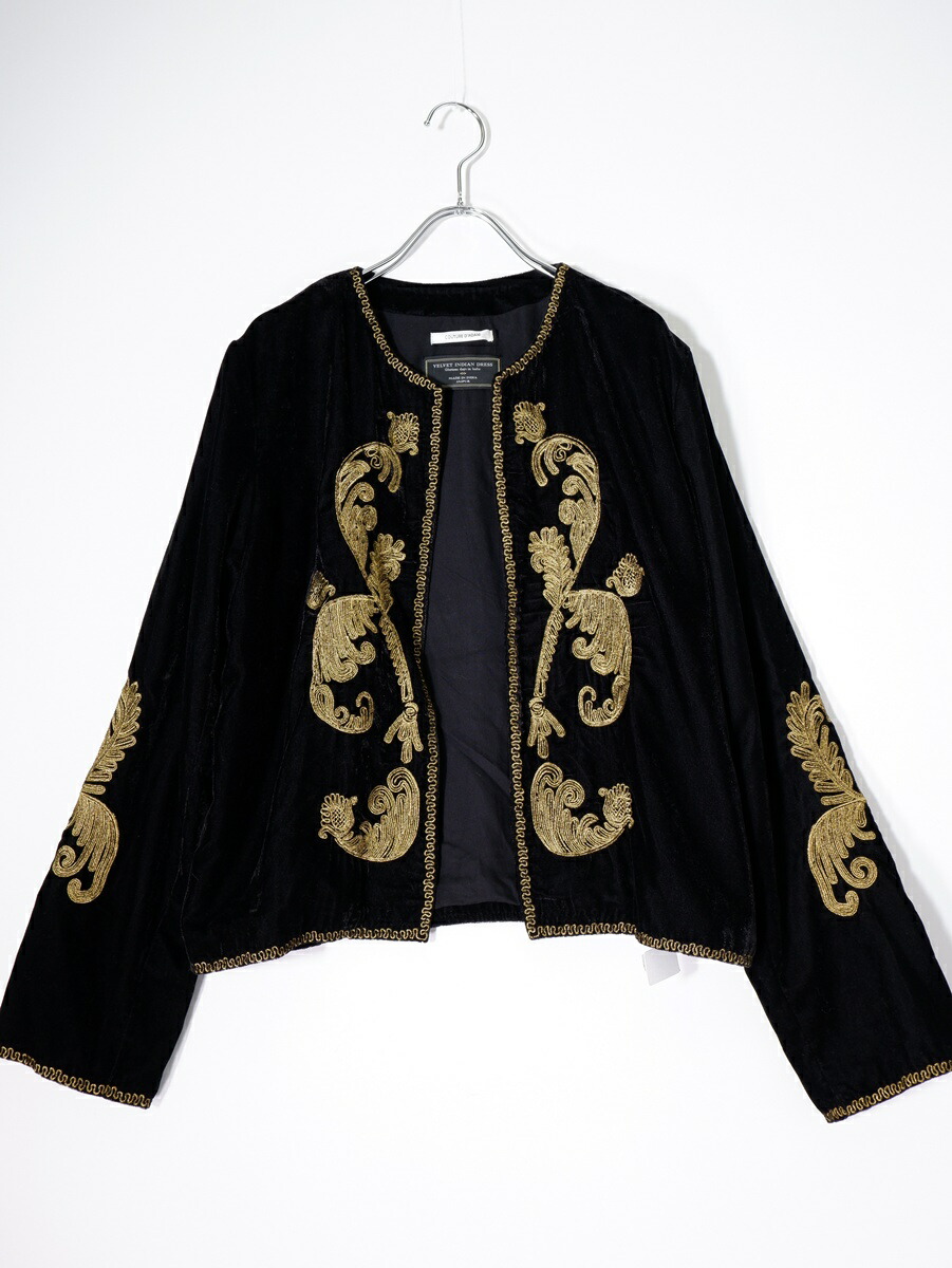COUTURE D`ADAMクチュールドアダム L'Appartementアパルトモン購入2025 VELVET EMBROIDERY JACKETベルベットジャケット【LJKA80758】【ブラック】【フリー】【中古】【沖縄.離島以外 送料無料】【DM260127】