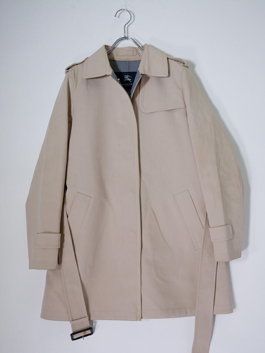 BURBERRY LONDONバーバリー ロンドン ダブルフェイスコットンウール スナップボタンシングルトレンチコート【LCTA81061】【ベージュ】【38】【中古】【沖縄.離島以外 送料無料】【DM260303】