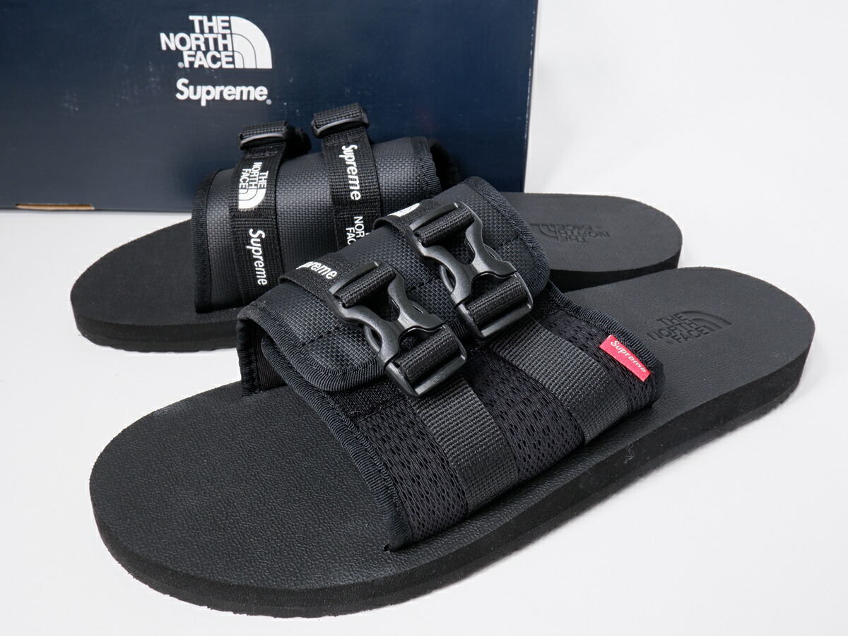 シュプリーム×ノースフェイス サンダル 確実正規品 状態良 26cm ブラック Supreme - 【美品】 supreme northface シュプリーム ノースフェイス