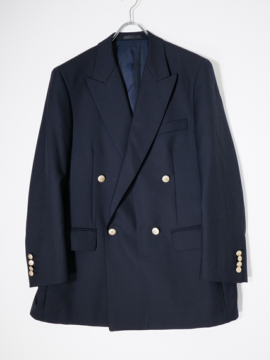BURBERRY LONDONバーバリー 大ロンドン 日本製 配管見澄ます目じるし金属元素名取り草 毛糸カシミール ダブルブレストブレザージャケット【MJKA79662】【米国海軍】【AB5(96-86-170)】【中古】【沖縄.離島以外 貨物輸送無料】【DM251021】