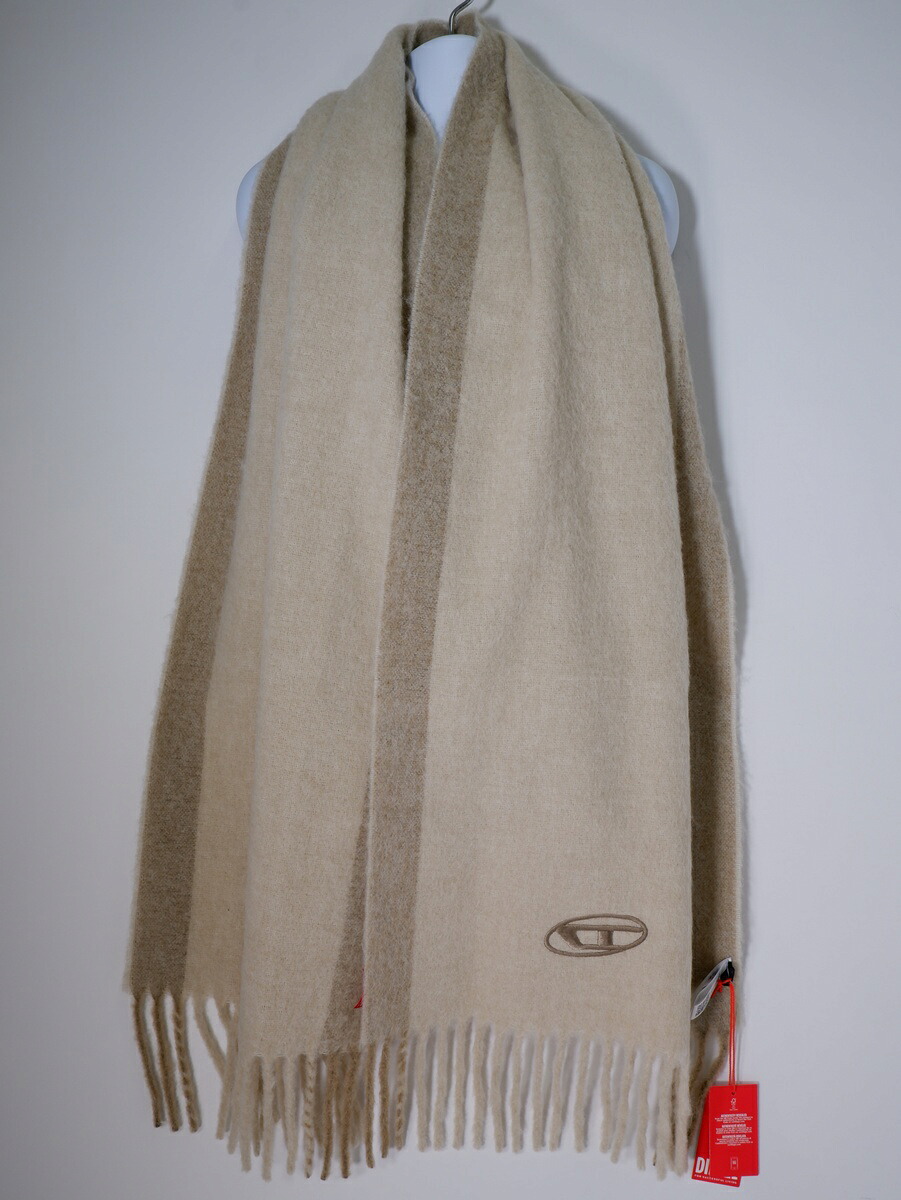 DIESELディーゼル 2025AW S-OLID SCIARPAアルパカ混ウール大判ストール新品【MZCA80664】【ベージュ系】【-】【未使用】【沖縄.離島以外 送料無料】【DM260120】｜ブランド古着の買取販売 渋谷FILT