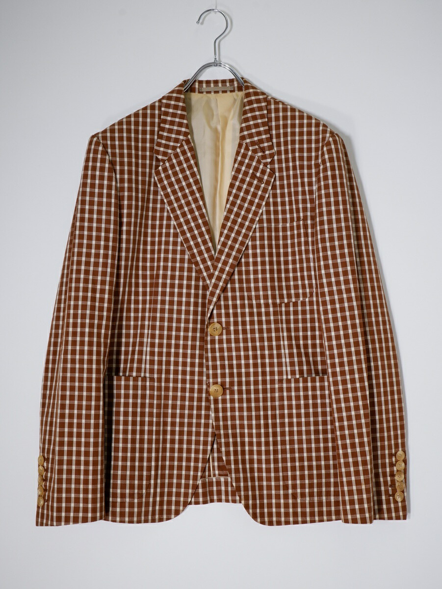 Paul Smith極点スミス メイン伝達ルート ギンガム照合のしるし コットンスプリングジャケット【MJKA79665】【赤銅色】【L】【中古】【沖縄.離島以外 貨物輸送無料】【DM251021】