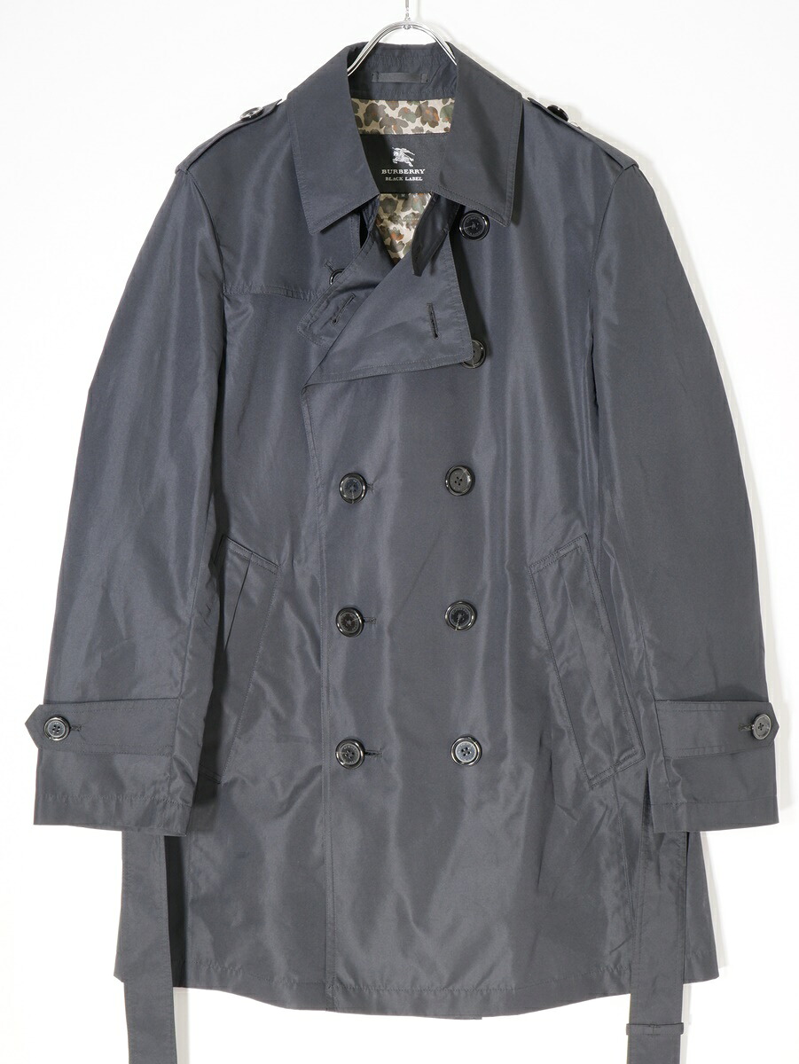 BURBERRY BLACK LABELバーバリーブラックレーベル 裏地迷彩スプリングトレンチコート【MCTA64666】【ブラック】【M】【中古】【沖縄.離島以外 送料無料】【DM210721】｜ブランド古着の買取販売 渋谷FILT