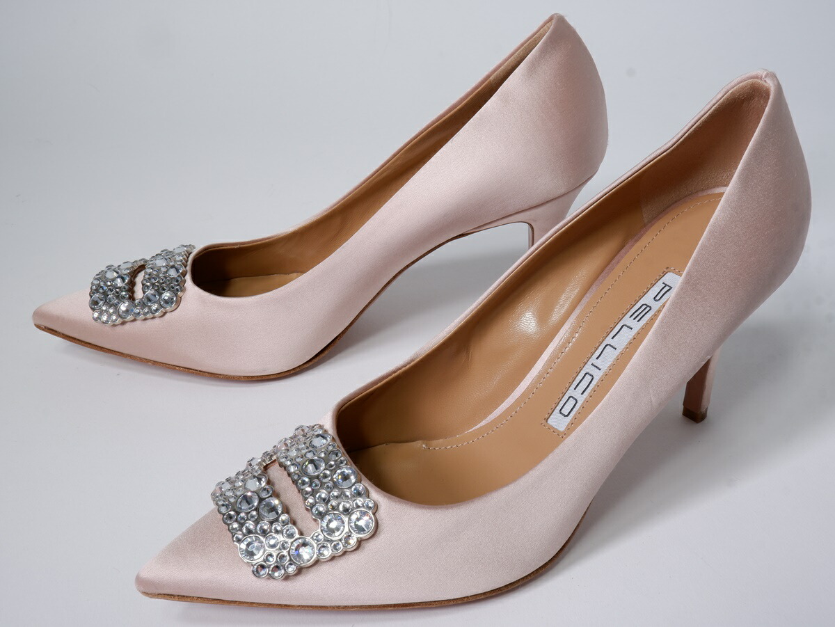 PELLICOペリーコ Eternity Collection ANIMA アネッリフィッビア シルキーサテンパンプス 9.0cmヒール【LFWA78769】【CLASSIC ROSE】【38】【中古】【沖縄.離島以外 送料無料】【DM250708】