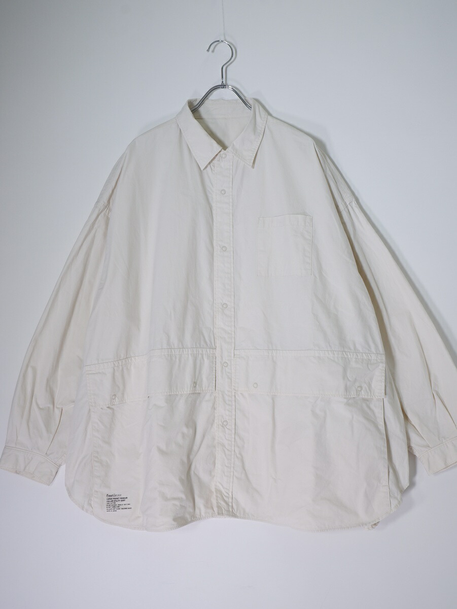 FreshServiceフレッシュサービス FSW-20-SH_01 CARGO POCKET REGULAR COLLAR UTILITY SHIRTカーゴポケット ユーティリティシャツ【MSHA80171】【アイボリー】【フリー】【中古】【沖縄.離島以外 送料無料】【DM251202】