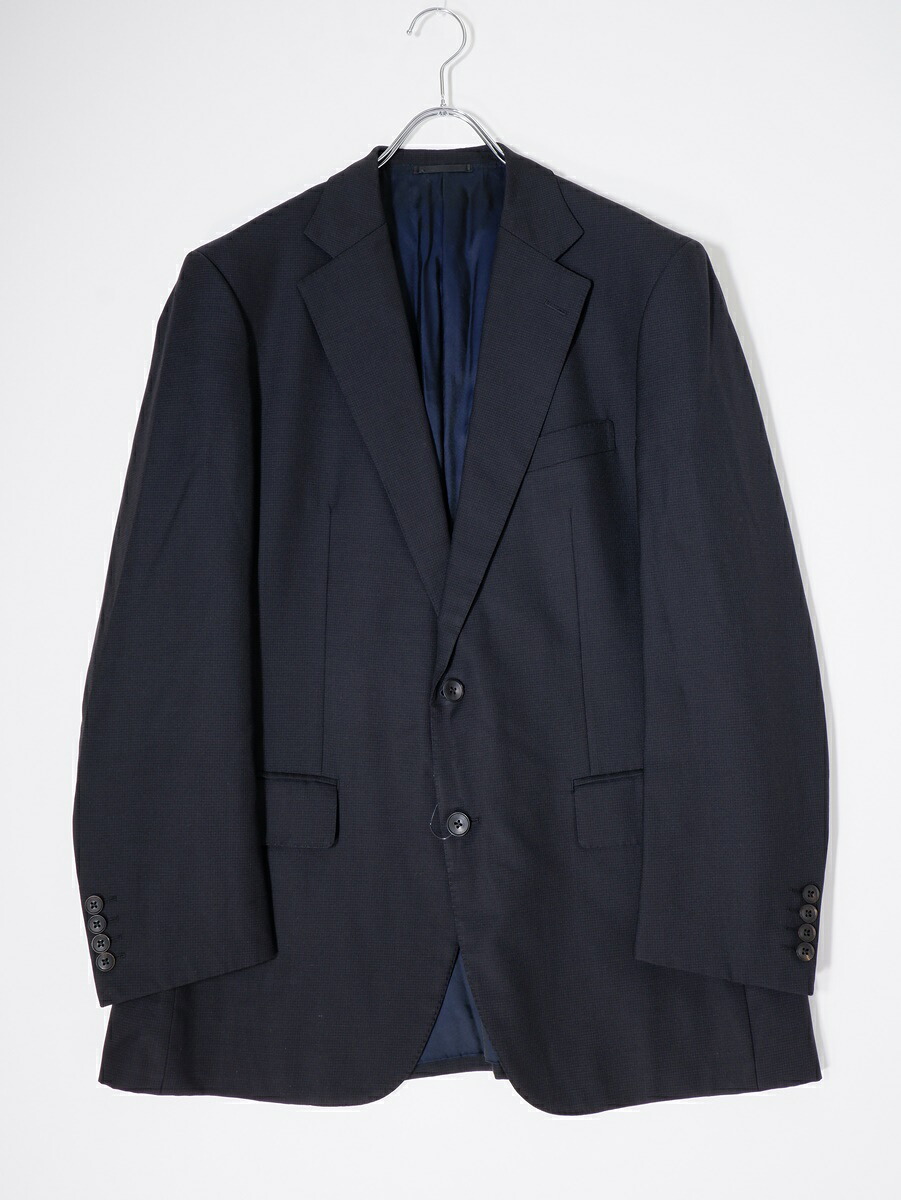 BURBERRY LONDONバーバリー ロンドン 日本製 super100'S 羊毛ウール2Bテーラードジャケット【MJKA78783】【黒に近い濃紺】【100-90-180 AB7】【中古】【沖縄.離島以外 送料無料】【DM250715】｜ブランド古着の買取販売 渋谷FILT