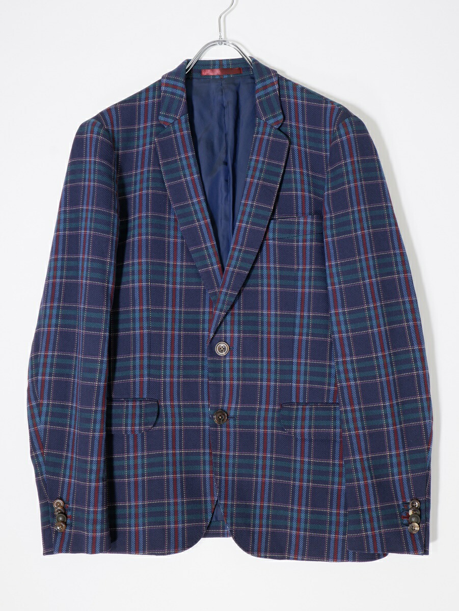 ポールスミス ジャケット Sサイズ チェック柄 ブルー系 Paul Smith COLLECTION（ポールスミスコレクション）の