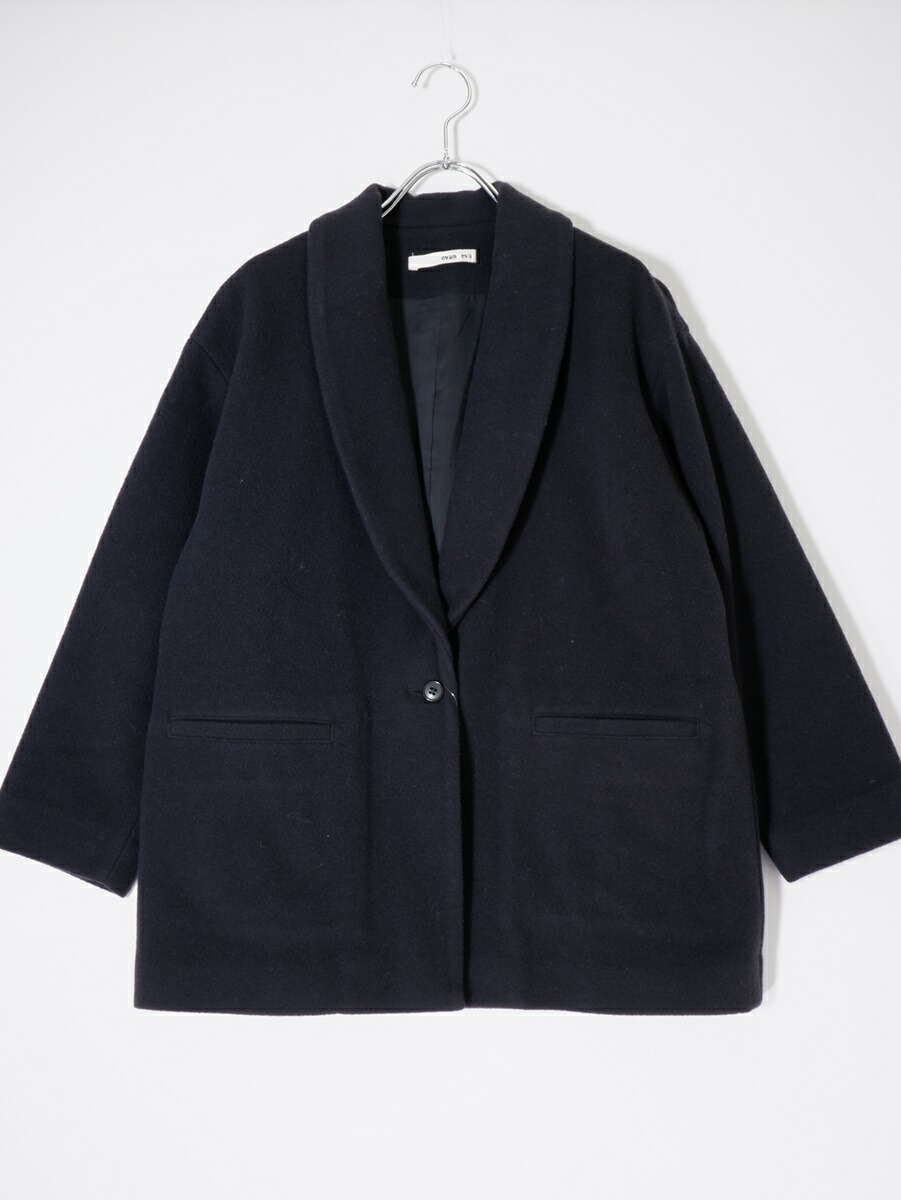 evam evaエヴァムエヴァ wool jacket ショールカラーウールジャケット E233T182【LJKA77187】【スミクロ】【無償性】【中古】【沖縄.離島以外 貨物輸送無料】【DM250121】 レディースファッション-コート・ジャケット