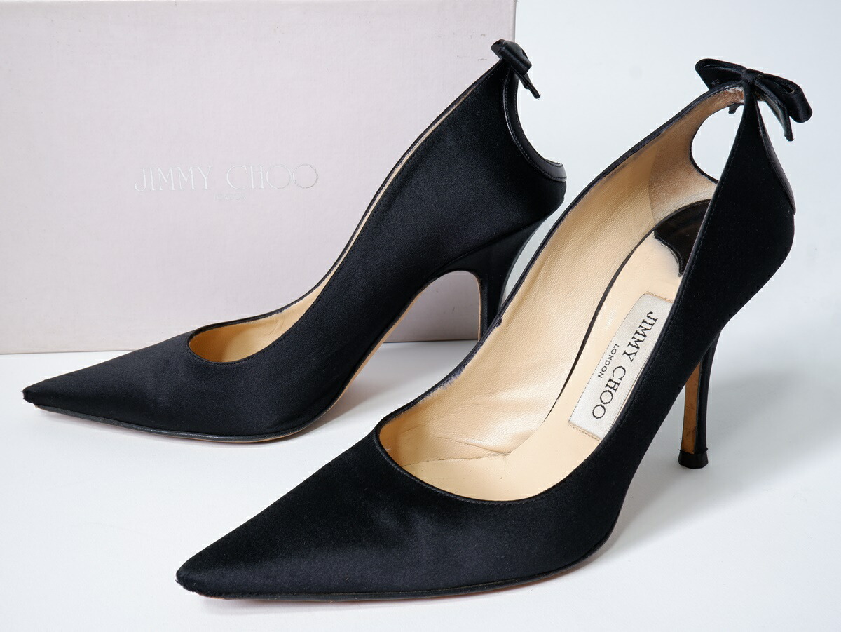 JIMMY CHOO ブラック パール付きハイヒール 35 JIMMY CHOO ブラック パール付きハイヒール 35