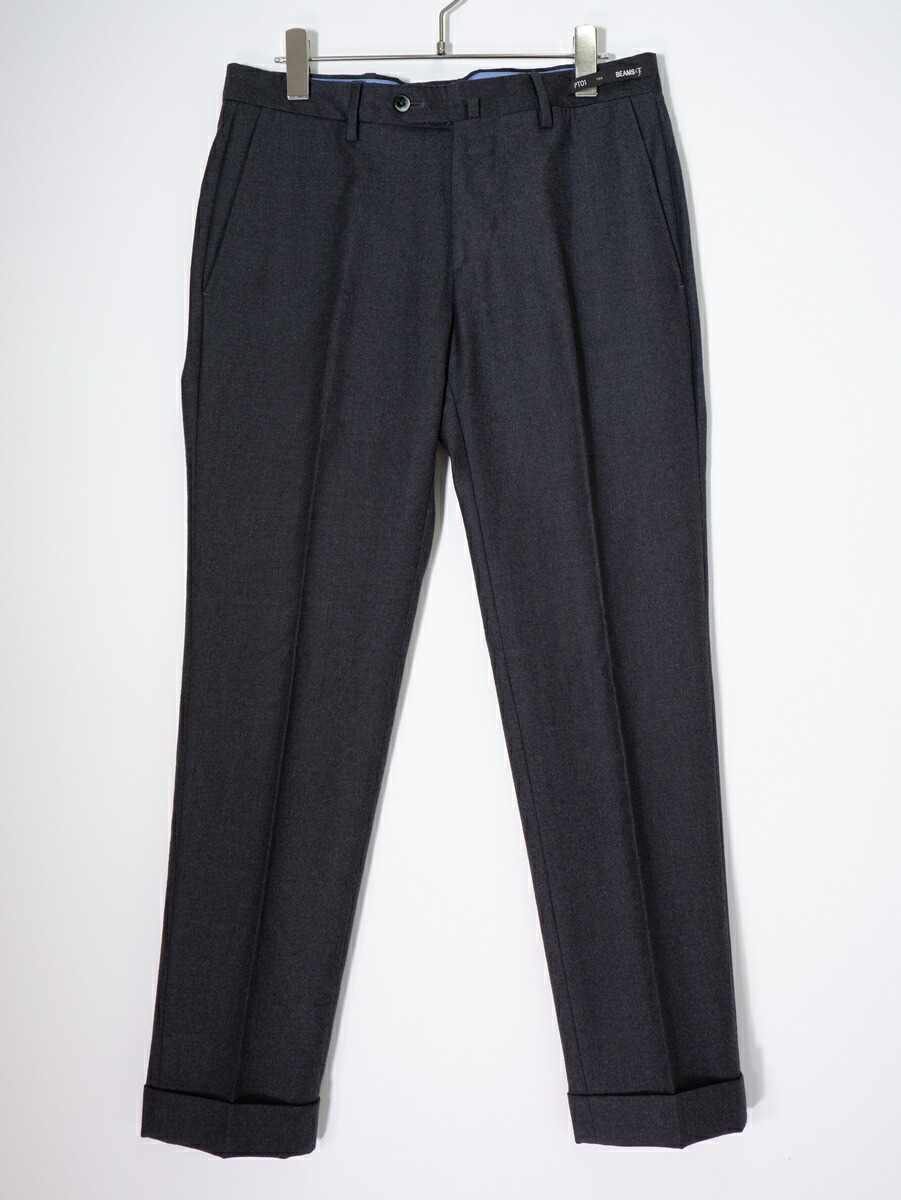 【百貨店SALE継続期間中尖んがり5倍!】PT01ピーティーゼロウーノ BEAMS F別注BUSINESS SLIM FIT SUPER100\u0027S羊毛スラックス か細いズボン下【MPTA81893】【濃灰色】【書きあらわすなし】【中古】【沖縄.離島以外 貨物輸送無料】【DM260602】
