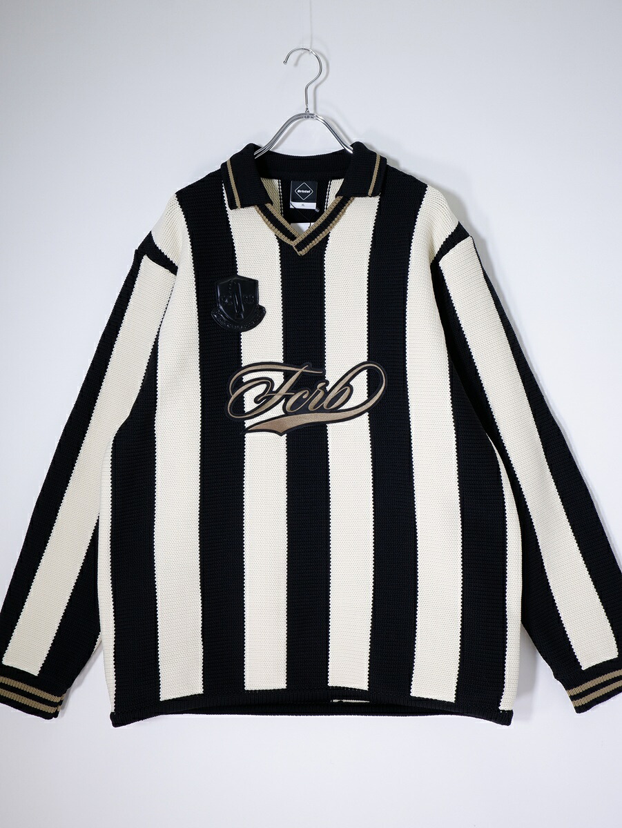 FCRBエフシーアールビーF.C.R.B. 2025AW STRIPE KNIT SHIRT 縞模様 編み物ティーシャツFCRB-252086新品【MKNA80894】【BLACK】【XL】【未当て嵌める】【沖縄.離島以外 貨物輸送無料】【DM260127】 ニット・セーター-メンズファッション-トップス