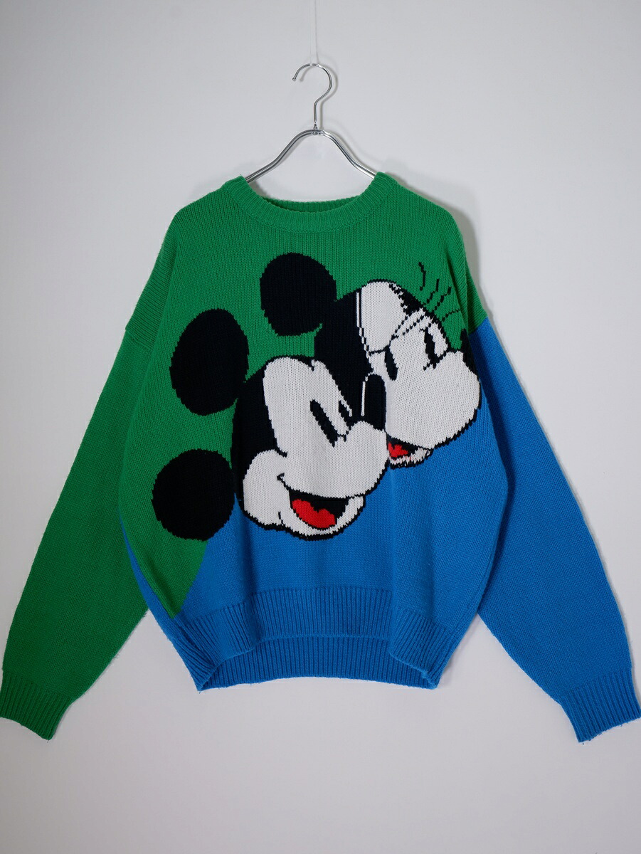 VINTAGE.ヴィンテージ品 90’s J.G.HOOK × Disneyウォルトディズニー ミッキーマウス 編み物【MKNA81597】【緑であること|青色】【L】【中古】【沖縄.離島以外 貨物輸送無料】【DM260421】
