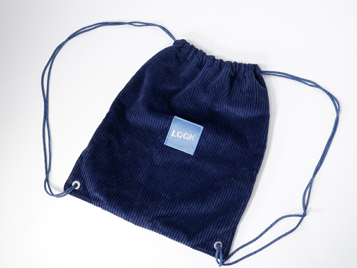 【百貨店SALE継続期間中尖んがり5倍!】LQQK STUDIOルック制作室 LOGO EMBROIDERY CORDUROY GYM BAG背嚢 御徒面子 背嚢 うしろ側風呂敷き包み【MBGA80598】【米国海軍】【-】【中古】【沖縄.離島以外 貨物輸送無料】【DM260127】