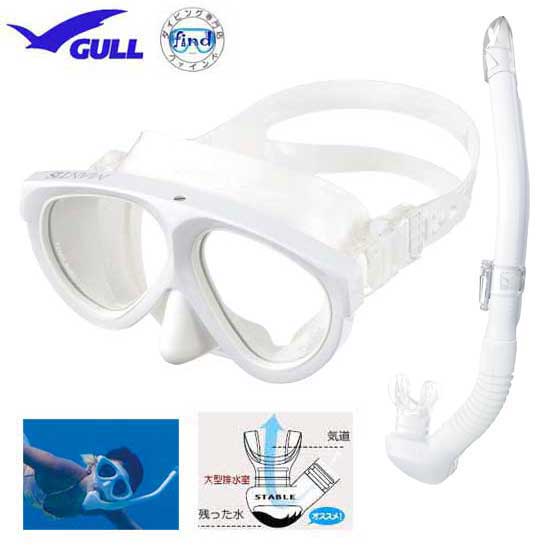 即日あり レディース セット GULL ガル 女性 マスク シュノーケル ダイビング 軽器材 2点セット マンティス５　 レイラステイブル　 スノーケルクリアがしやすい ランキング入賞 シュノーケリング スキンダイビング