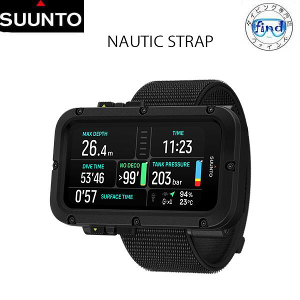 ■2026 新発売 ダイブコンピューター SUUNTO　スント　 NAUTIC STRAP スキューバダイビング 100m防水 USB充電式 AMOLED カラーディスプレイ テック GPS SS051303000 【国内正規品】【送料無料】