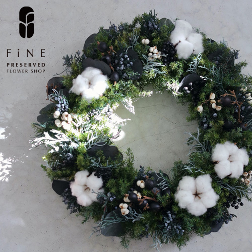 楽天市場】ワタの実リース クリスマスリース lサイズ 大きい