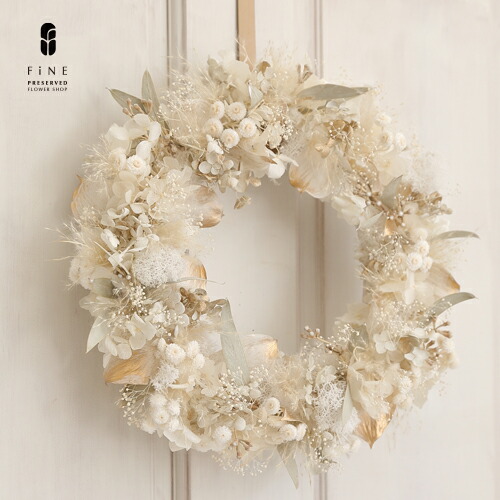 楽天市場】ワタの実リース クリスマスリース lサイズ 大きい 玄関 外