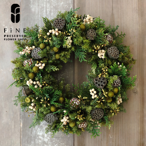 クリスマスリース　フレッシュリース　グリーンリース　おしゃれ　癒し　no.4 40cmの大きなクリスマスリース 早割 【クリスマス2025