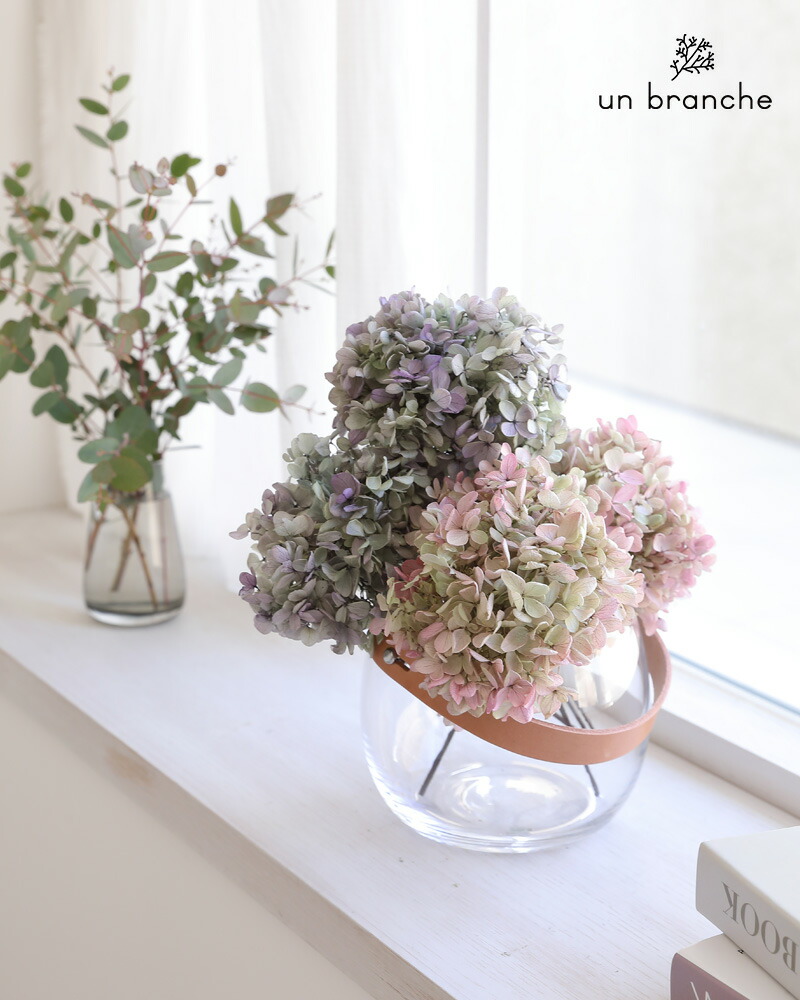 プリザーブドフラワー アジサイ オレガノピンク アンブランシュ ワイヤーステム付き
