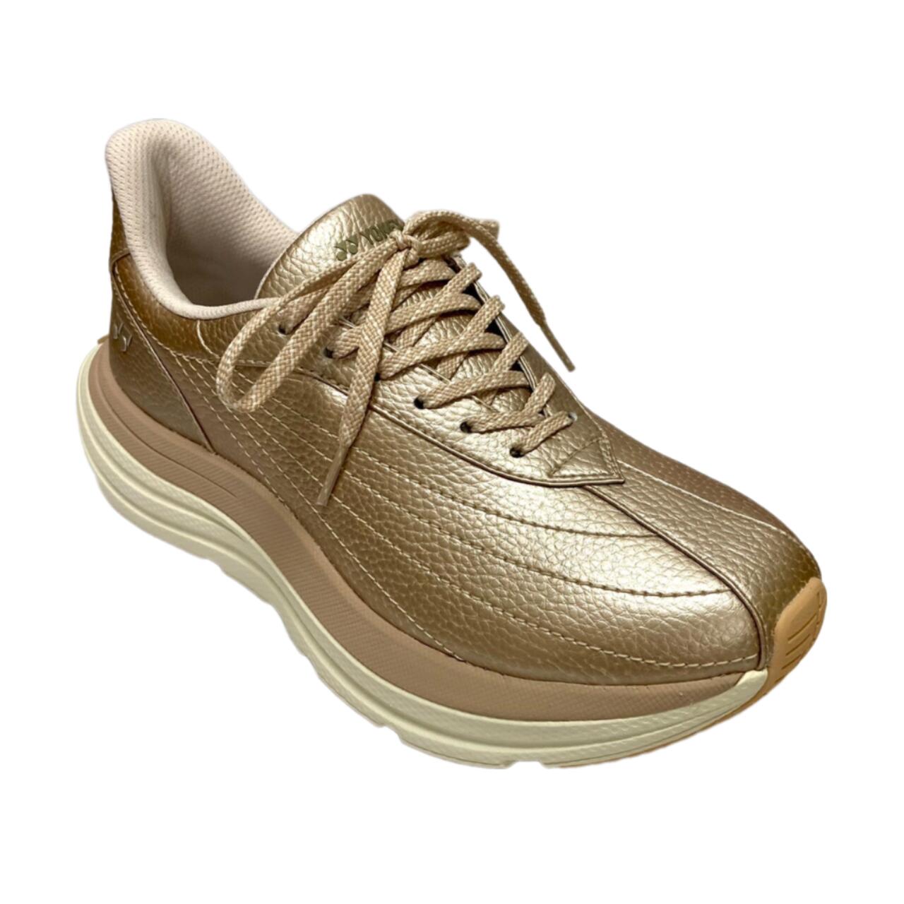 【YONEX ヨネックス】力強さ座布団 L128 SHWL128 オフコートシューズ ゴールド 3.5E\u003cBR\u003eスニーカー ウォーキング 撥水PUなめし革 軽さ 紐靴 サイドジップ 内部ジッパー\u003cBR\u003e成人女性靴 レディース 分かりやすい スポーティ ゆったり 履き分かりやすい 歩き分かりやすい 疲れにくい 厚底