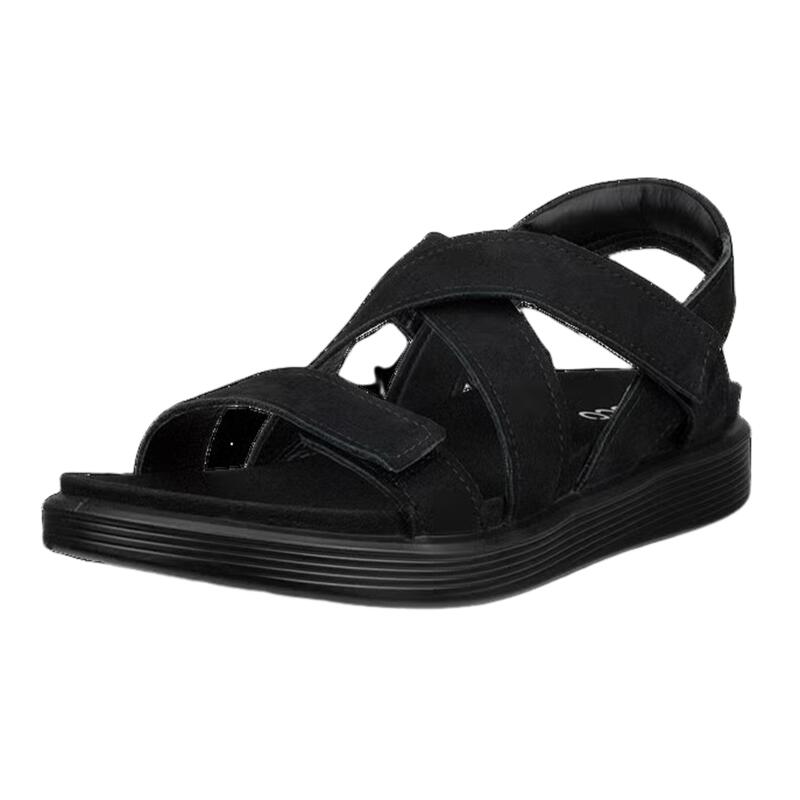 【ecco 山びこ】23881302001 Soft Sandal Women ウィメンズ クロスストラップサンダル BLACK 黒いこと\u003cBR\u003eトリプルストラップ サンダル  履き分かりやすい 歩き分かりやすい 疲れにくい 軽さ\u003cBR\u003eレディース お上さん靴 分かりやすい 今めかしい 愛くるしげ かっこいい 雅びやか 成年者 スポーティ
