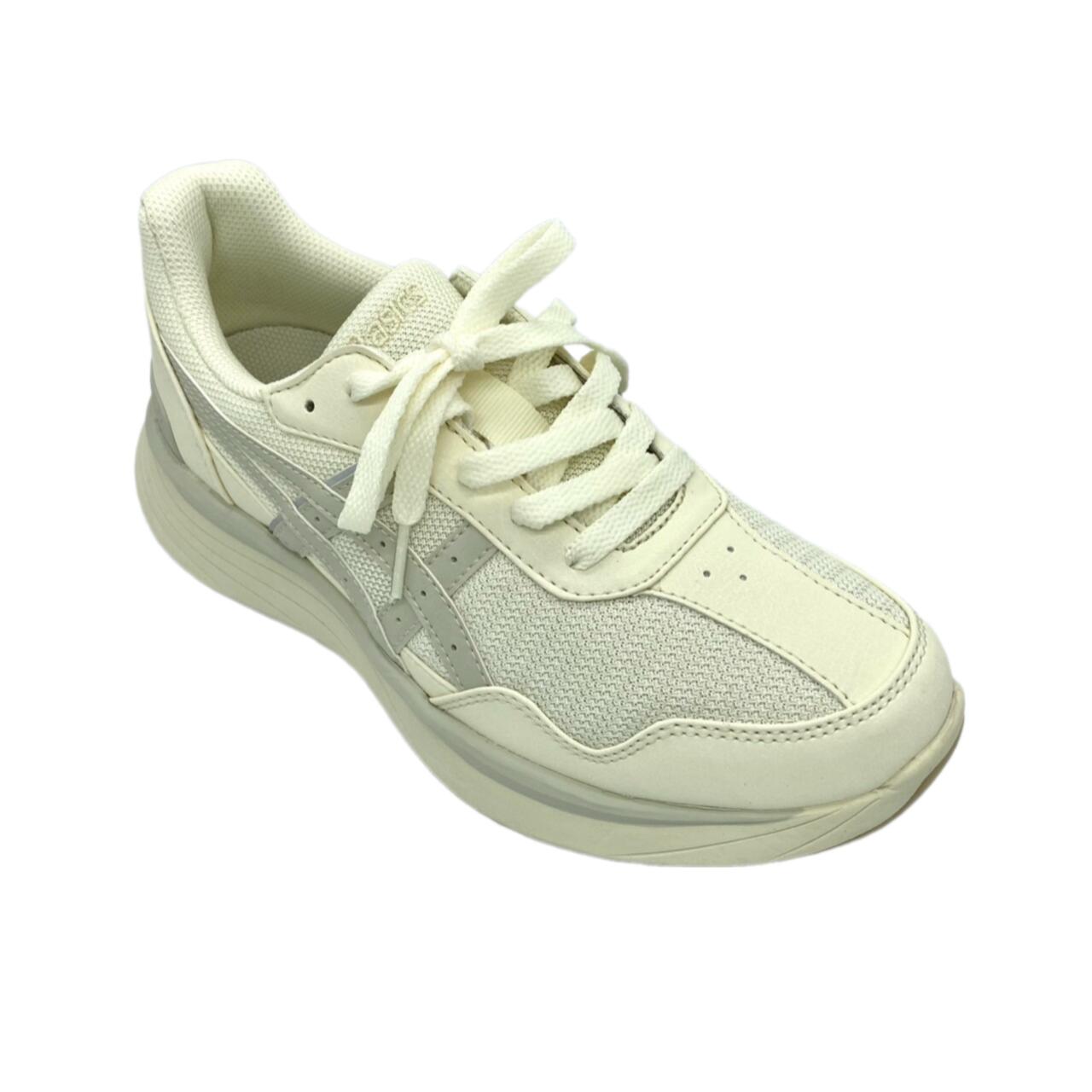 【ASICS アシックス】ニーズアップ 1242A019 750 OFFWHITE / BEIGE オフホワイト×ベージュ 3E相当 スニーカー ウォーキング 歩きやすい 履きやすい 疲れにくい スポーティ カジュアル シンプル 婦人靴 レディース デイリー 旅行 トラベル 軽い 軽量