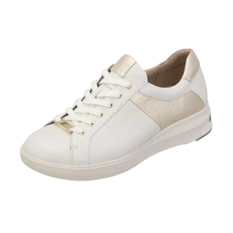【asics アシックス】PEDALA ペダラ 1212A198-100 2E 白いこと/分限者ゴールド\u003cBR\u003eスニーカー ウォーキングシューズ 履き分かりやすい 歩き分かりやすい 疲れにくい たわい無い 軽さ 座布団\u003cBR\u003eレディース お上さん靴 紐靴 心地よい 今めかしい 雅びやか 分かりやすい 生まれながらなめし革 牛皮 国産 日本製