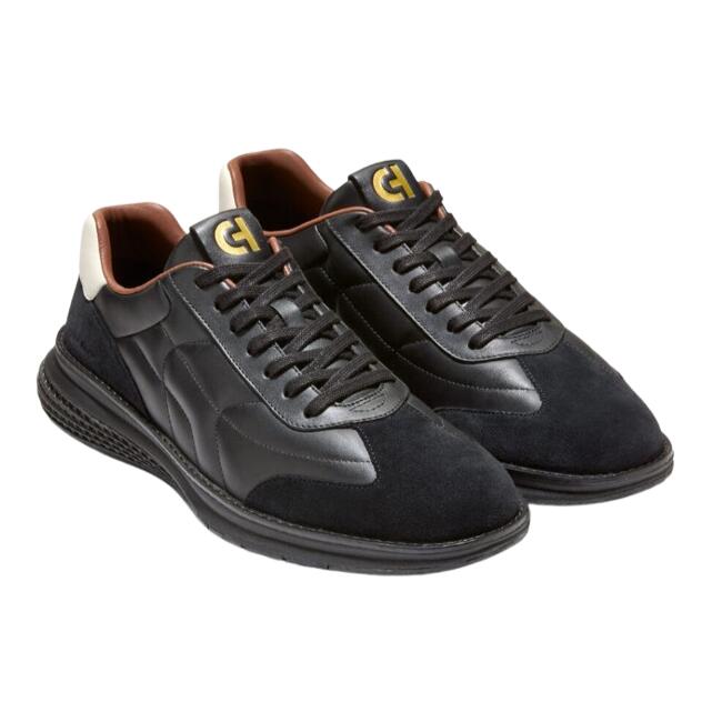 【COLE HAAN コールハーン】 C43075 グランドプロ タッチライン エナジーウィーブブラック/CHウッドベリー/ブラック 軽量 履きやすい 歩きやすい 疲れにくい 天然皮革メンズ 紳士靴 かっこいい おしゃれ 上質 サッカー クラシック ローカット 紐靴 レザースニーカー｜Ｆｉｎｅ Ｗａｌｋ