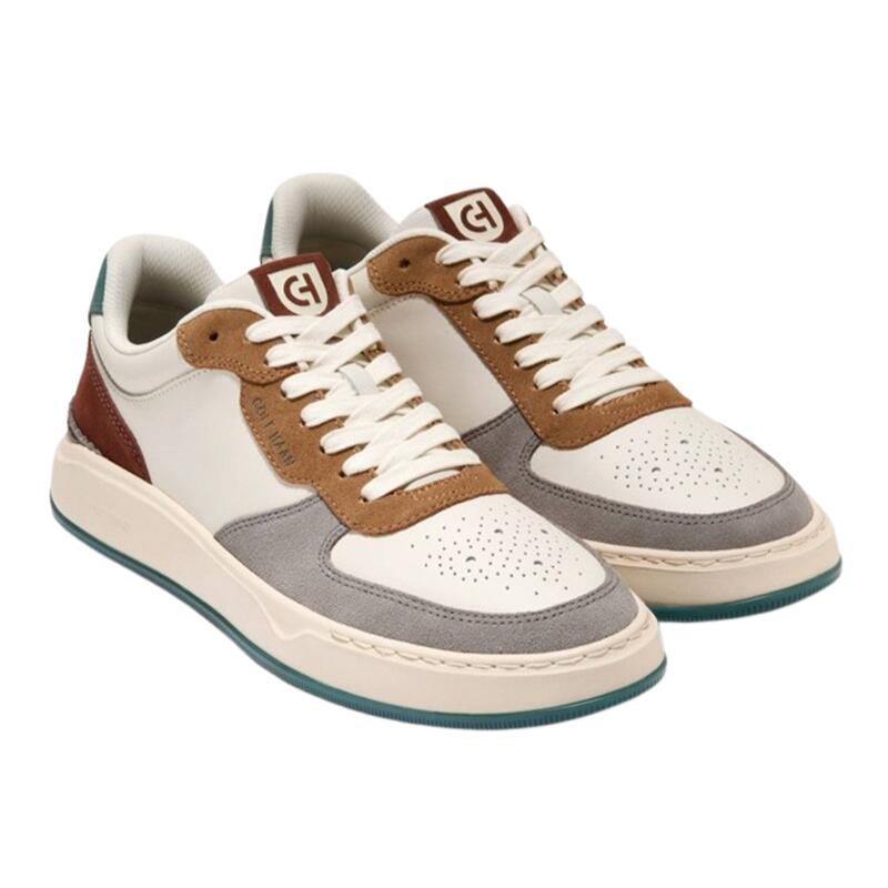 【COLE HAAN コールハーン】 C43077 グランドプロ クロスオーバー スニーカー アイボリー/CHゴールデンハニースエード/メディタラネア 軽量 歩きやすい 疲れにくい メンズ 紳士靴 かっこいい おしゃれ 上質 天然皮革 レトロ ローカット 紐靴 レザースニーカー