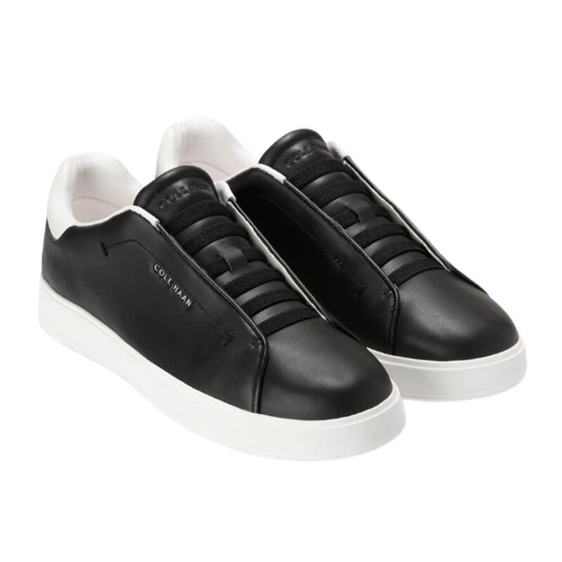 【COLE HAAN 電話を掛けるハーン】W35264 GRANDPRO 地びた労働者階級 リュクス スリッポン スニーカー womens\u003cBR\u003e黒いことなめし革 置き目とり捨てる ゴムシューレース 履き分かりやすい 歩き分かりやすい 疲れにくい\u003cBR\u003eレディース 成人女性靴 心地好い 今めかしい 窈窕たる 今めかしい ウォーキング 通い 旅する