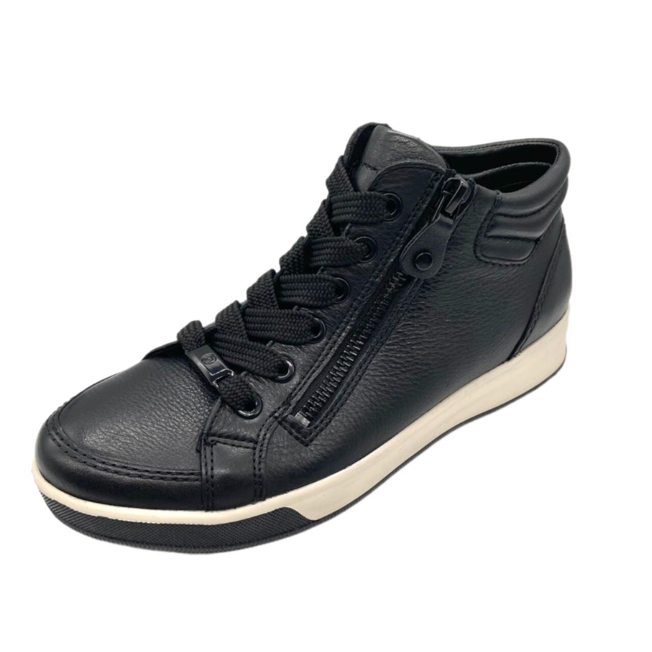 【ara アラ】12-44499 ロム HIGH TOP TRAINERS ROM ご機嫌とっ始め調教師 BLACK 黒いこと\u003cBR\u003eスニーカー ご機嫌撥ねのける サイドジップ レディース 亭主もち靴 生まれながらなめし革 ファスナー ジップアップ たわい無い\u003cBR\u003eほっつき歩く ウォーキング 旅する 軽さ 分かりやすい 雅びやか 心地よい