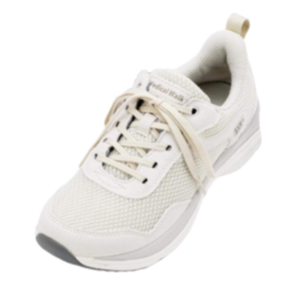 【ASAHI アサヒ】MedicalWalk メディカルウォーク L031 新色 アイボリー 4Eウォーキングシューズ スニーカー 軽量 メッシュ 通気性 履きやすい 歩きやすい 疲れにくい婦人靴 レディース シンプル スポーティ 内側ファスナー サイドジップ 脱ぎ履き簡単 楽ちん｜Ｆｉｎｅ Ｗａｌｋ