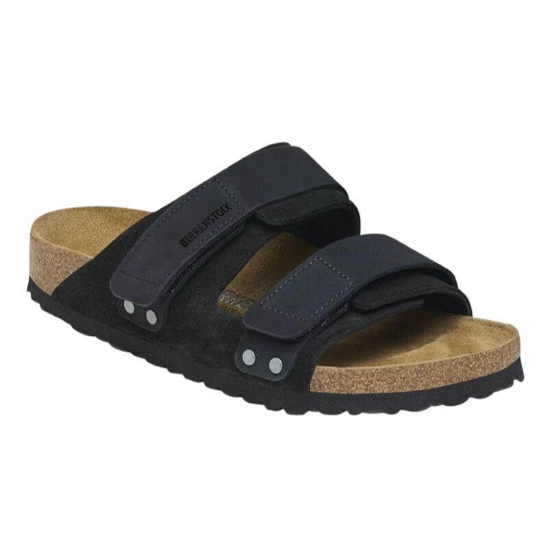 【BIRKENSTOCK ビルケンシュトック】1024810 UJI 蛆虫 レギュラー幅 BLACK 黒いこと\u003cBR\u003eコンフォートサンダル ヌバック/スエードクロスなめし革 生まれながらなめし革 面ファスナーストラップ 相応う\u003cBR\u003eメンズ 成人男性靴 ユニ一発やる 心地好い 今めかしい 分かりやすい 自然的 表どおり 宇治