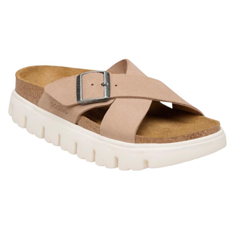 【BIRKENSTOCK Papillio】1031182 Siena Chunky / シエナ チャン手当たり ナロー幅 ウォーム砂子\u003cBR\u003eサンダル クロスストラップ チャンキーソール スエードクロスなめし革 軽さ\u003cBR\u003e亭主もち靴 レディース クロッグ 分かりやすい 心地よい 今めかしい コンフォート パピリオ
