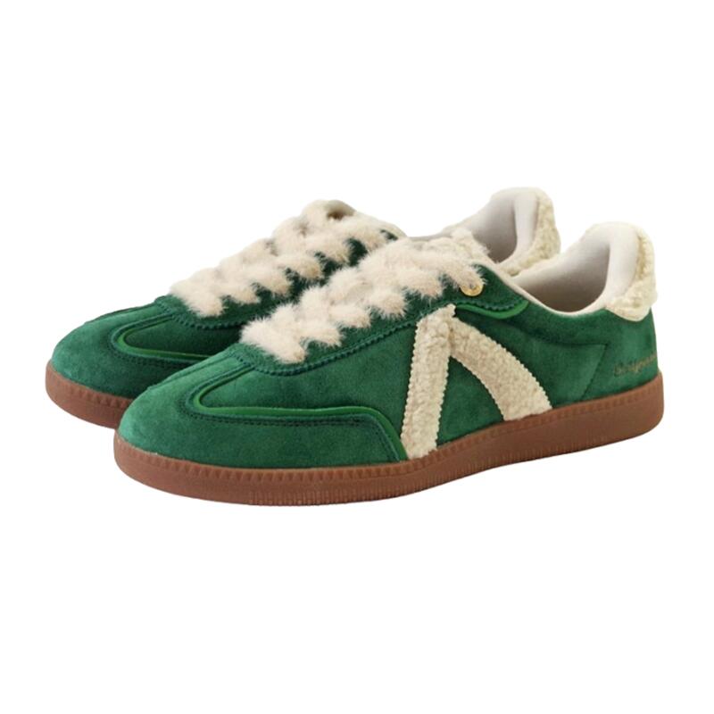 【ASFVLT アスファルト】ELC021 ELITE CLASSIC GREEN CREAM SHERPA グリーン×クリーム スニーカー ガムフラットソール 滑りにくい 履きやすい 歩きやすい 疲れにくい 上質 エリートクラシック 異素材 ボア 替え紐 大人 おしゃれ かわいい デザイン ファッション
