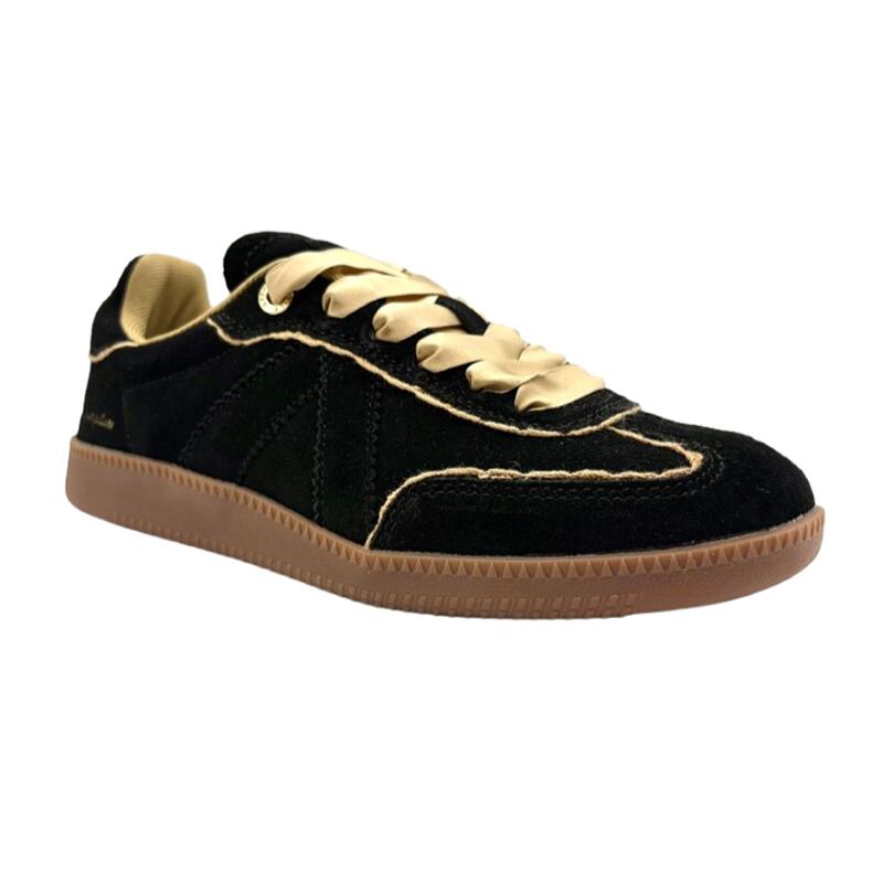 【ASFVLT アスファルト】ELC026 ELITE CLASSIC BLACK CREAM DENTELLES ブラック クリーム スニーカー ガムフラットソール 滑りにくい 履きやすい 歩きやすい 疲れにくい 上質 エリートクラシック 異素材 サテン レース 替え紐 大人 おしゃれ かわいい ファッション