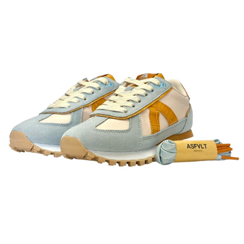 【ASFVLT アスファルト】GAT098 GATE 論理ゲート BLUE BEIGE COGNAC CROC 青碧×オレンジ色×ベージュ\u003cBR\u003eスニーカー 音の大きさ 厚底 ギザギザソール 低手向かい 軽さ 歩き分かりやすい 疲れにくい\u003cBR\u003eお上さん レディース 古典派音楽 レトロ 今めかしい 愛くるしげ 目論む 色彩設計 クロコ押し