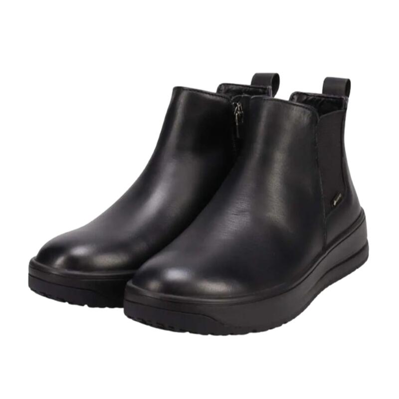 【madras Walk マドラスウォーク】GORE-TEX 防滑 サイドゴアショートブーツ MWL1038 ブラック 3E相当冬底 防水 透湿 防滑 ゴアテックス ハイドロストッパー ガラス繊維 軽量 幅広レディース 婦人靴 内側ファスナー 履きやすい 歩きやすい 雨雪氷 雪寒地 旅行｜Ｆｉｎｅ Ｗａｌｋ