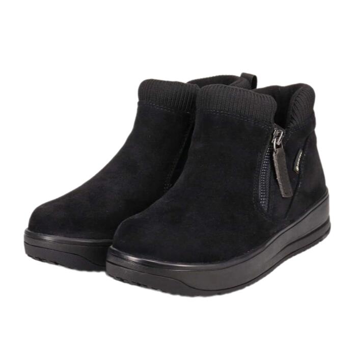 【madras Walk マドラスウォーク】MWL2234 ブラック ゴアテックスブーツ 3EGORETEX 防水 透湿 撥水 軽量 外ジッパー リブ付き 履きやすい 歩きやすい 疲れにくい全天候型 晴雨兼用 レインシューズ シンプル カジュアル ゆったり 旅行 レディス 婦人靴｜Ｆｉｎｅ Ｗａｌｋ