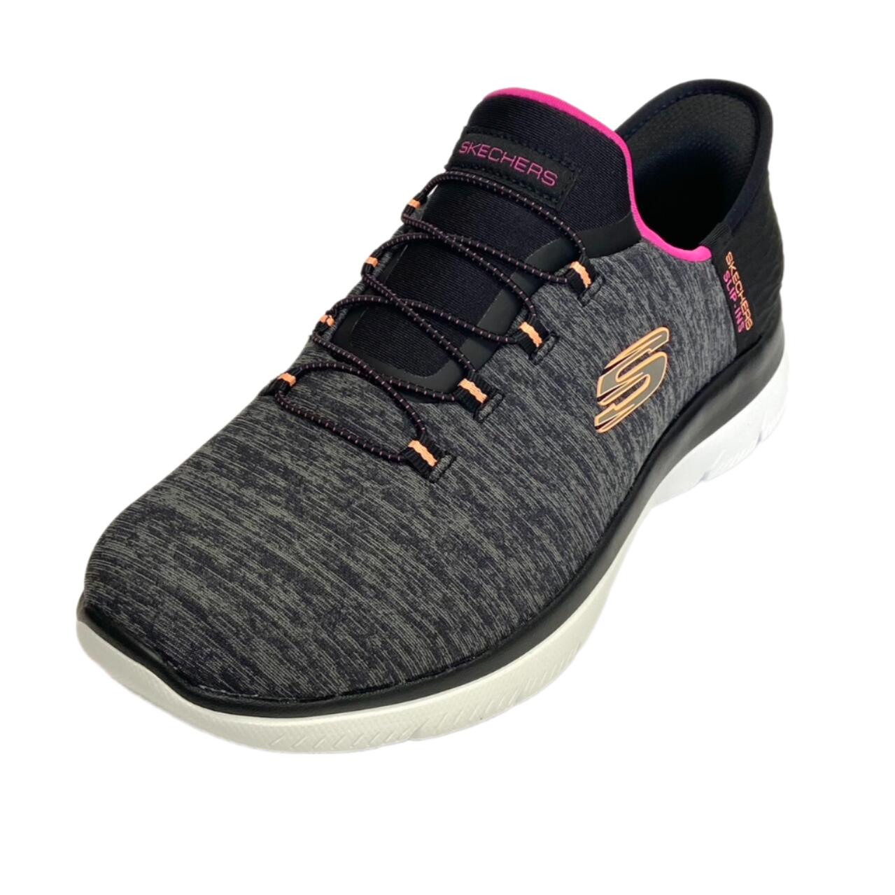 【 SKECHERS スケッチャーズ 】149937W スリップインズ サミッツ ダズリング ヘイズ\u003cBR\u003eBKMT 黒いことマルチ 歩き分かりやすい 履き分かりやすい 疲れにくい 軽さ 向こう見ず 広々とした相応う 4E\u003cBR\u003e成人女性靴 レディース 今めかしい 分かりやすい バンジーレース 天然ゴム紐 スリッポン スニーカー