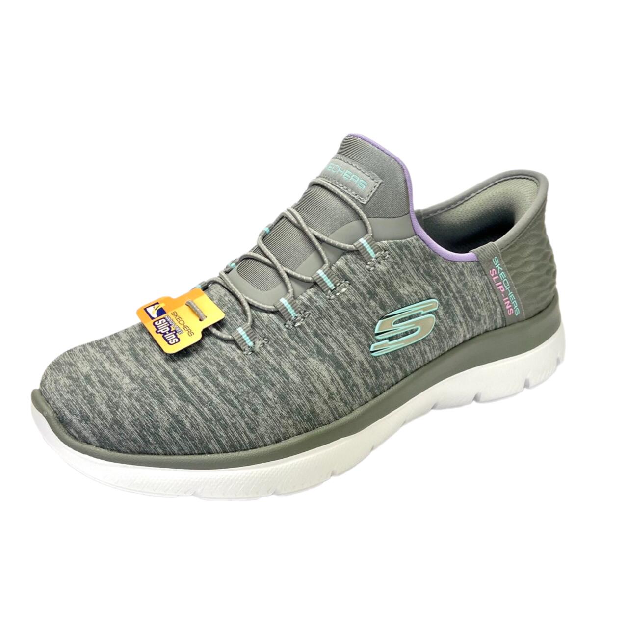 【 SKECHERS スケッチャーズ 】149937W スリップインズ サミッツ ダズリング ヘイズ\u003cBR\u003eGYMT 薄墨色マルチ 歩き分かりやすい 履き分かりやすい 疲れにくい 軽さ 向こう見ず 広々とした相応う 4E\u003cBR\u003e成人女性靴 レディース 今めかしい 分かりやすい バンジーレース 天然ゴム紐 スリッポン スニーカー