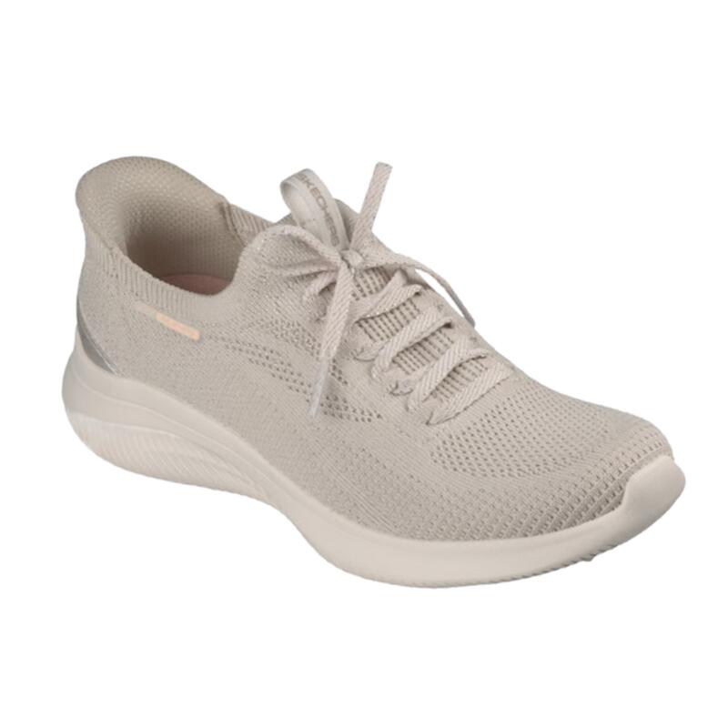 【 SKECHERS スケッチャーズ 】150801 Slip-ins スリップインズ ウルトラ フレックス 4.0 NAT ナチュラル スニーカー 装飾用靴紐 スリッポン 履きやすい 歩きやすい 疲れにくい 軽量 婦人靴 レディース おしゃれ シンプル かわいい エンジニアードニット カジュアル 2E